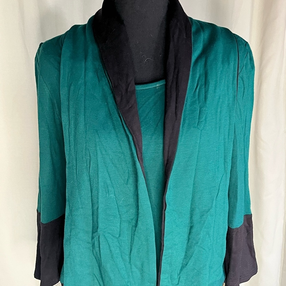 Coco Bianco Green and Black Top with Matching Scarf